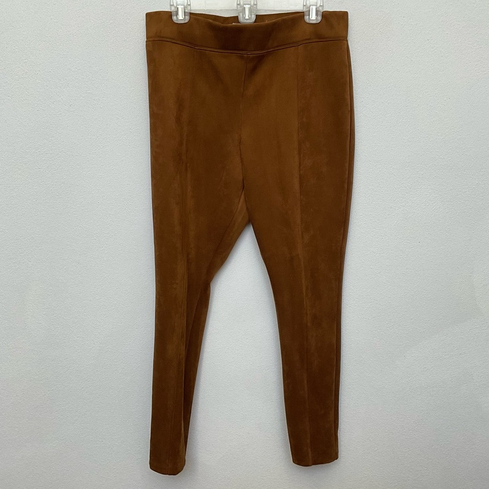Old Navy Stevie Camel Brown Faux Suede Pull On Leggings Size Large Fall Winter